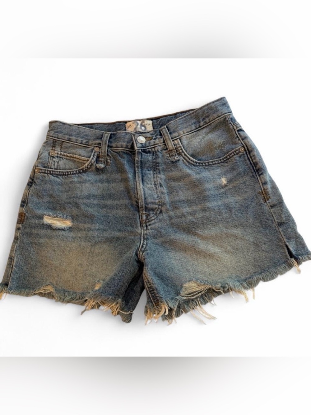 We The Free Distressed Denim Shorts - Faded Blue